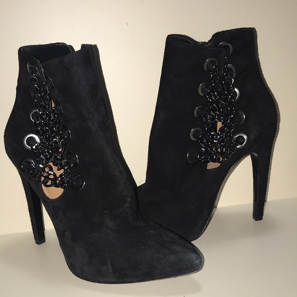 Via Spiga Chain, Suede Bootie - Picture 1 of 5